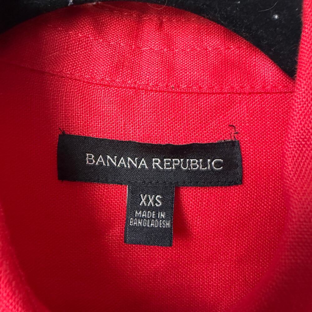 Banana Republic Red Linen Belted Safari Romper Size XXS - Picture 5 of 8